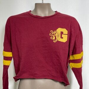 Harry Potter Gryffindor BoxLunch Maroon Cropped Longsleeve T-Shirt Women's SMALL